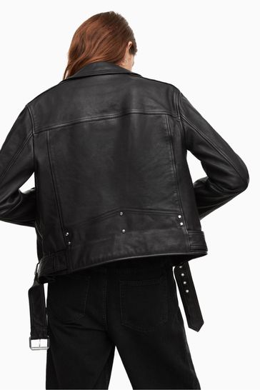 All saints oversized leather on sale jacket