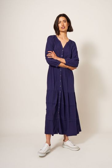 Buy White Stuff Blue Hallie Jersey Midi Dress from Next Luxembourg