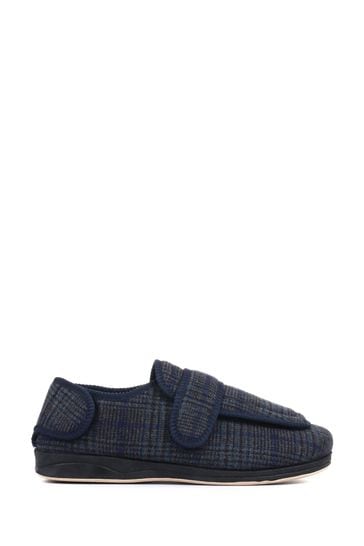 Pavers Mens Navy Blue Fully Adjustable Slippers