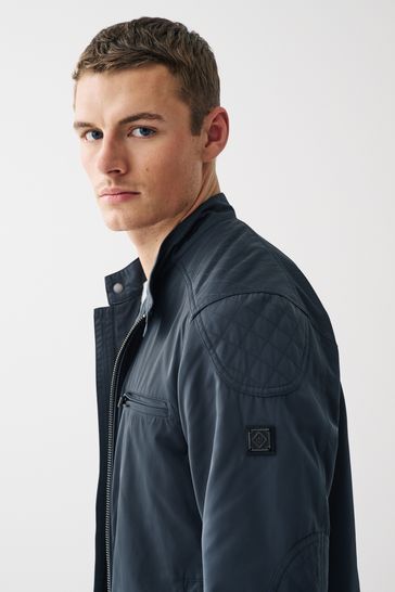Buy Navy Blue Shower Resistant Biker Jacket from Next Austria