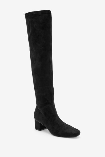 Wide fit over the knee black boots store