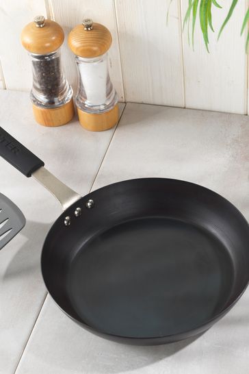Salter Black Carbon Steel Pan For Life Frying Pan 24cm