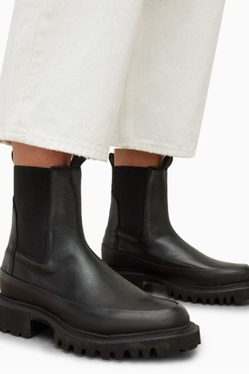 All saints black outlet leather boots