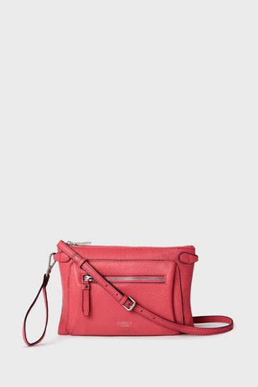 Osprey London Ruby Leather Cross-Body Clutch Bag