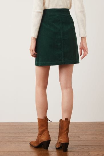 Buy Forest Green Button Down Cord Mini Skirt from Next Luxembourg