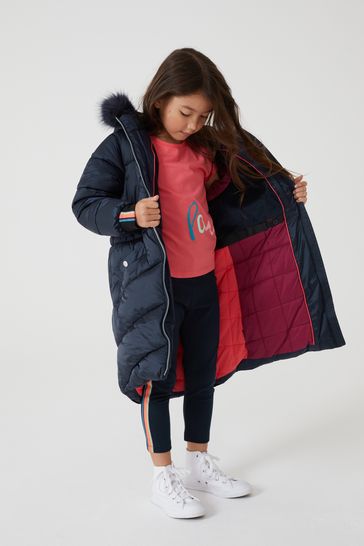 Buy Paul Smith Junior Girls Shower Resistant Navy Parka Coat from
