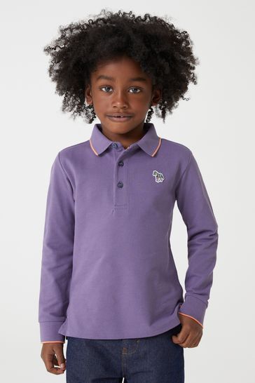 Buy Paul Smith Junior Boys Long Sleeve Zebra Logo Polo Shirt from Next Luxembourg