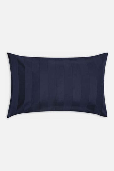 Jasper Conran London Navy Blue Jasper Conran London 500 Thread Count Satin Stripe Pillowcase