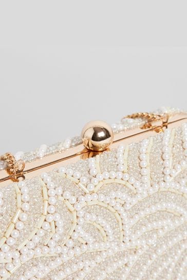 Next cream clutch bag discount