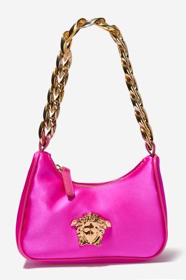 Girls Eco-Leather Chain Bag in Pink