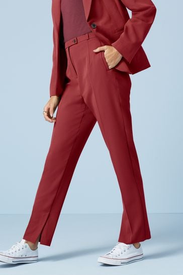 High waisted red trousers sale