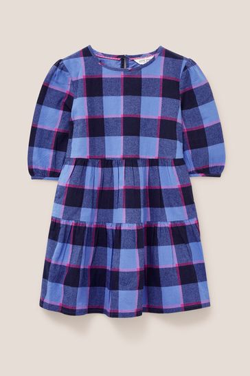 Blue white hot sale plaid dress
