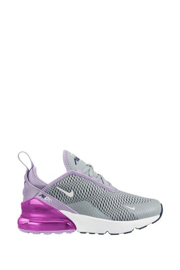 Buy Nike Grey Purple Air Max 270 Junior Trainers from Next Belgium