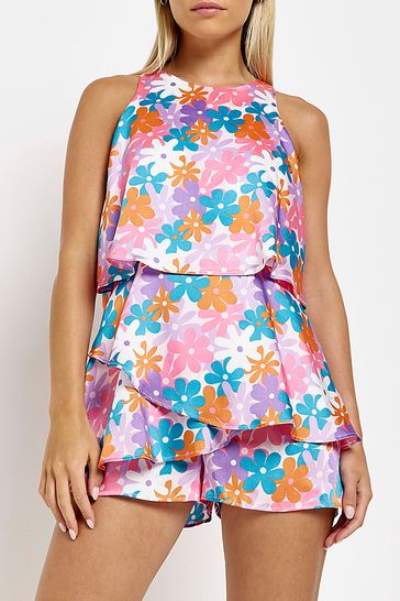 River island frill sales playsuit