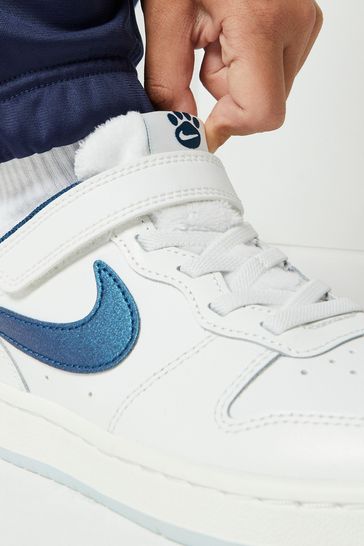 Buy Nike White Blue Glitter Court Borough Low Youth Trainers from Next Croatia