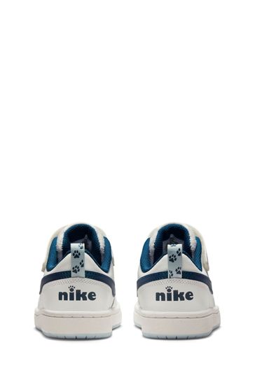 nike court borough navy and white
