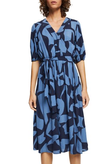 Buy Esprit Grey Blue Silky Viscose Dress from Next Netherlands