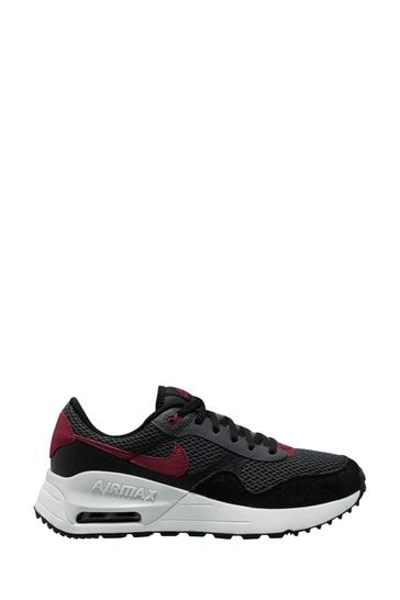 Nike Black/Dark Red Air Max SYSTM Youth Trainers