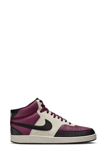Nike Red Court Vision Mid Trainers