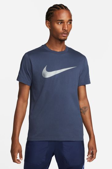 Nike Grey Repeat Taped Swoosh T-Shirt
