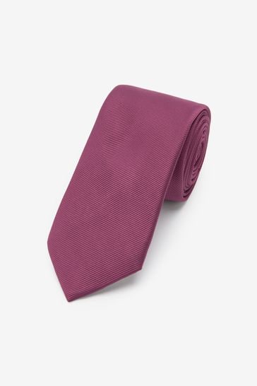 Damson Pink Slim Recycled Polyester Twill Tie