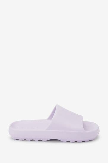 Lilac Purple Chunky Slider Sandals