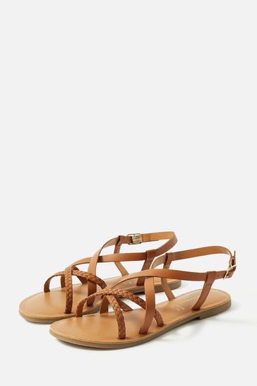 Buy Accessorize Tuscan Natural Leather Plaited Sandals from Next Ireland
