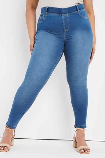 Simply Be Blue Mid Amber Skinny Jeans