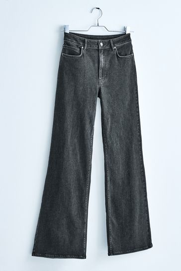 Buy Own. Washed Black High Waist Wide Leg Jeans from Next Luxembourg