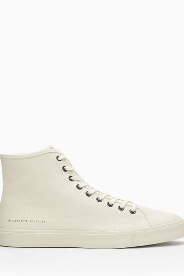 AllSaints White Bryce High Top Trainers