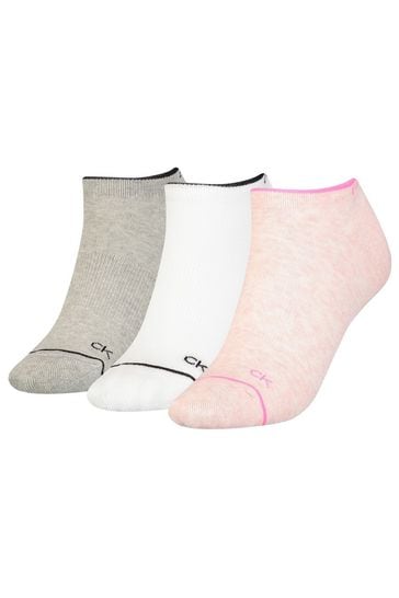 Calvin Klein Womens Pink Athleisure Sneaker Socks