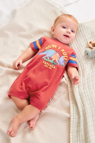 FatFace Red Dinosaur Baby Romper