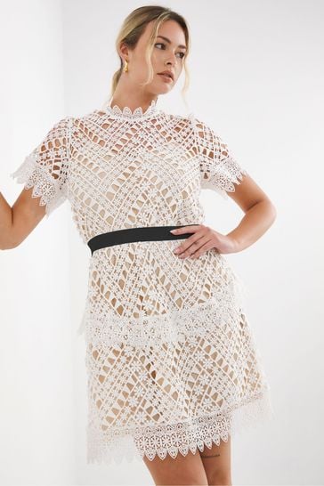 Simply Be White Premium Stretch Lace Dress