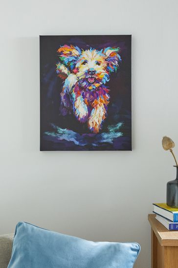Multi Colour Small Cockapoo Dog Canvas Wall Art