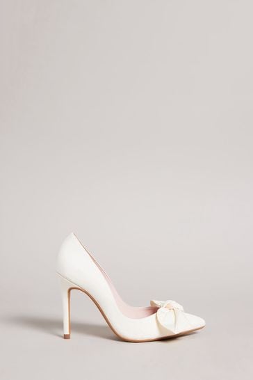 Ted Baker Hyana Cream Moire Satin Bow 100Mm Court Shoes
