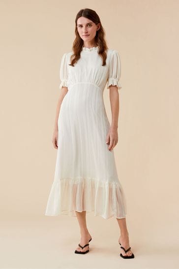 Finery Camille White Midi Dress