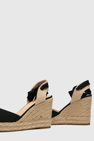Buy Black Schuh Venus Ankle Tie Wedges from Next Italy