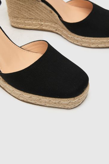 Buy Black Schuh Venus Ankle Tie Wedges from Next Italy