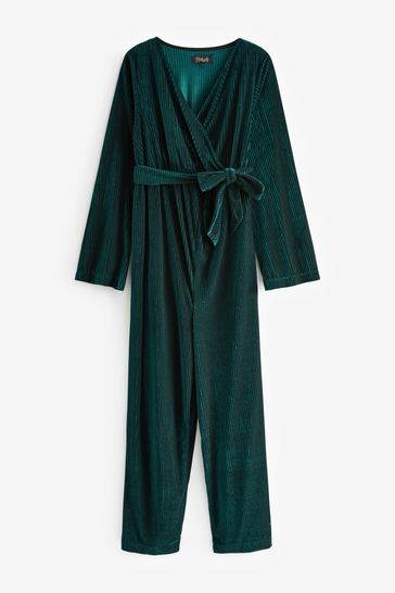 Emerald Green Maternity Nursing Velvet Jumpsuit
