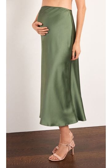 Buy Khaki Green Maternity Satin Slip Skirt from Next Luxembourg