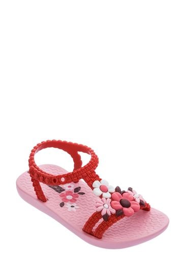 Ipanema Pink Floral Embellished Sandals