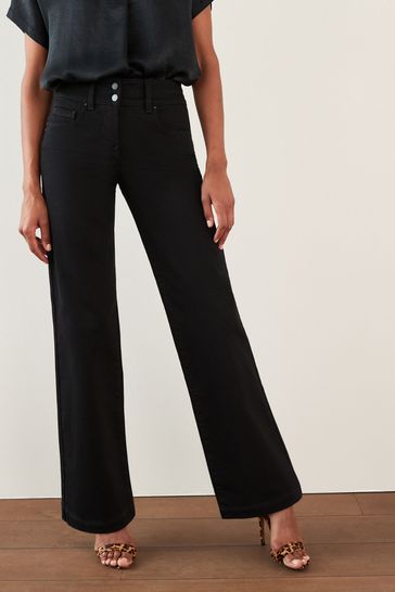 Buy Black Lift Slim And Shape Wide Leg Jeans from Next Luxembourg