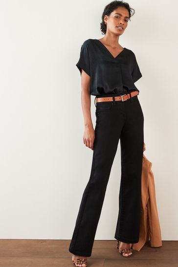 Slim wide leg trousers on sale