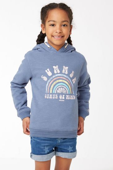 FatFace Blue Rainbow Popover Hoodie