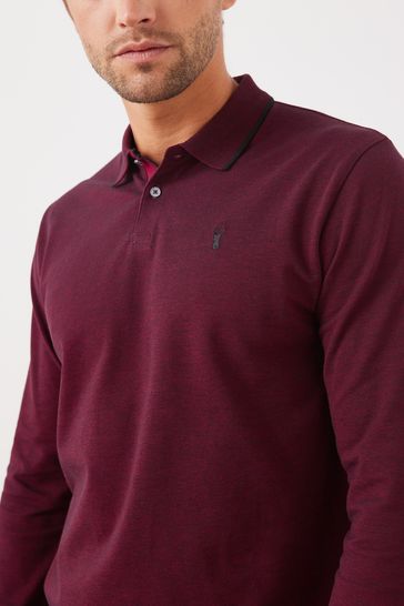 Maroon long sleeve polo 2025