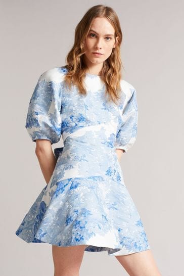 Ted baker white and blue dress online