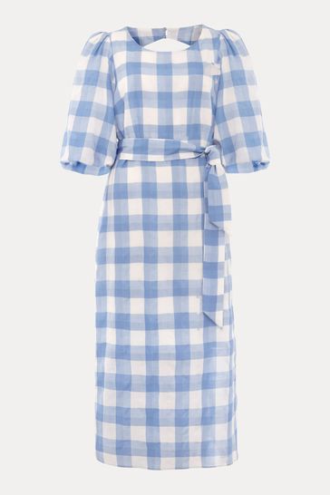 Buy Phase Eight Blue Alina Check Midi Dress from Next Ireland