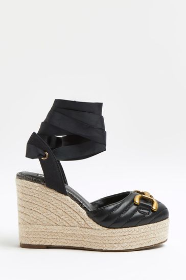 River island deals black wedges