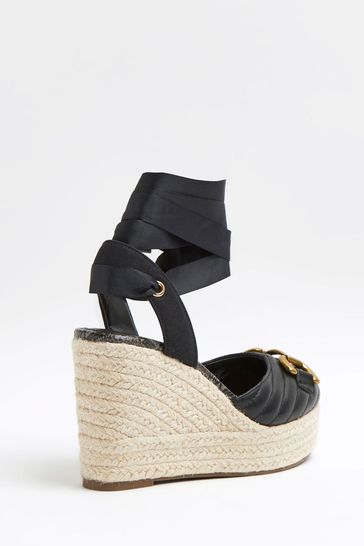 River island black wedges on sale