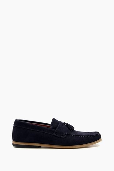 Dune London Blue Bart Moccasin Loafers